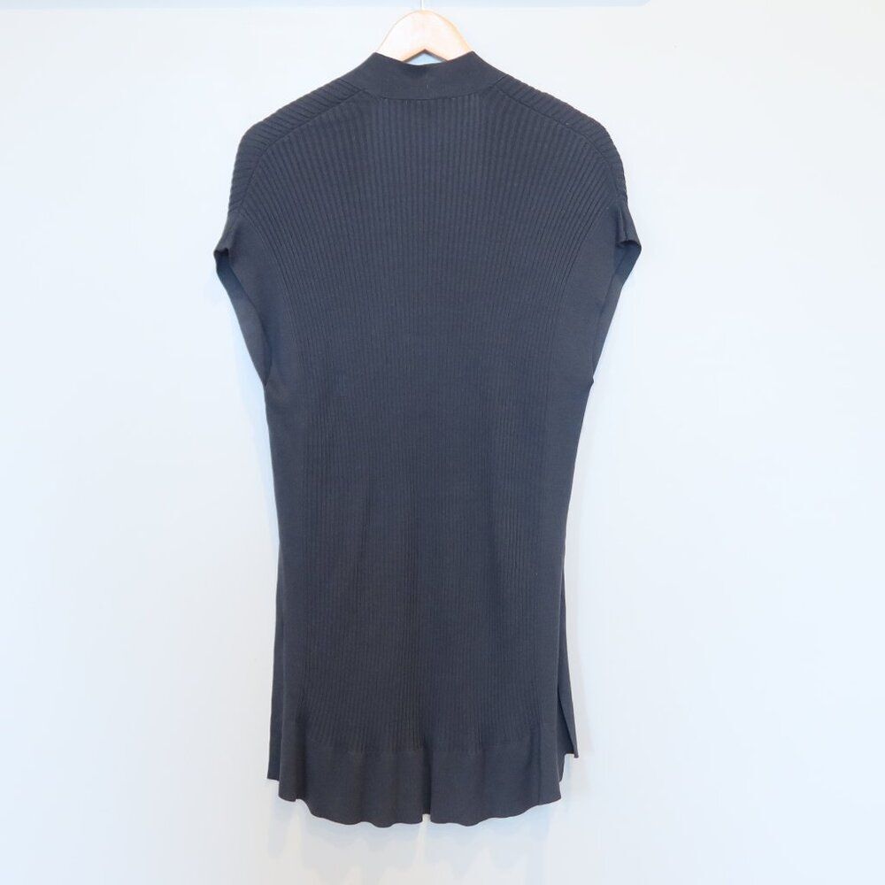 EILEEN FISHER tencel duster cardigan ribbed open front lagenlook OS sleeveless - Picture 2 of 10
